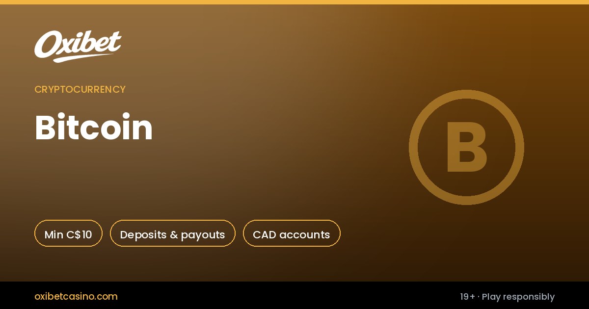 Bitcoin deposits and withdrawals at Oxibet Casino Canada