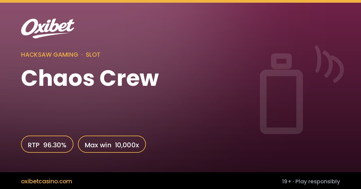 Chaos Crew slot by Hacksaw Gaming &mdash; 96.30% RTP, 10,000x max win, playable at Oxibet Casino in Canada