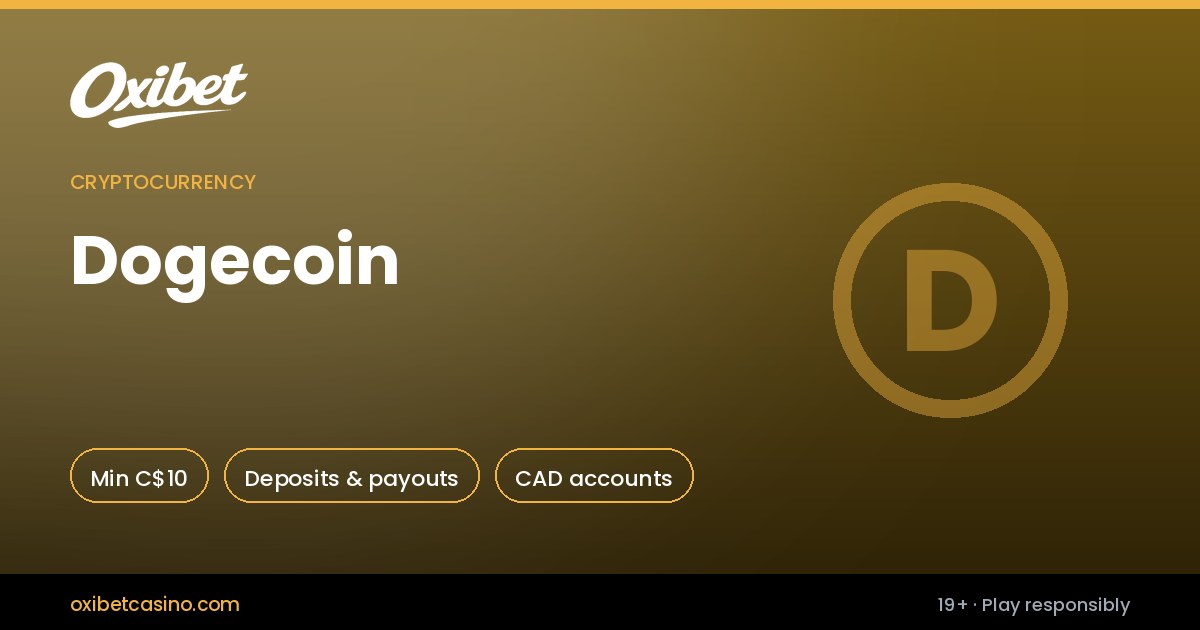 Dogecoin deposits and withdrawals at Oxibet Casino Canada