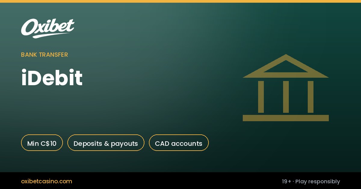 iDebit deposits and withdrawals at Oxibet Casino Canada