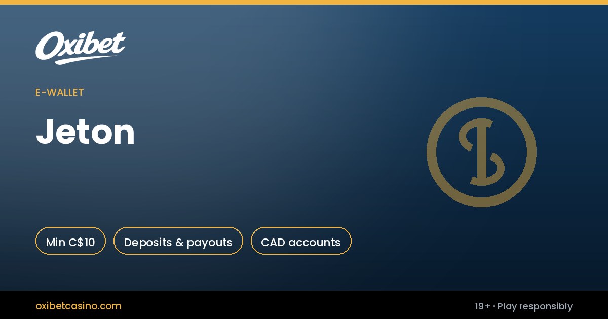 Jeton deposits and withdrawals at Oxibet Casino Canada