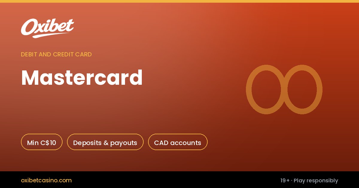 Mastercard deposits and withdrawals at Oxibet Casino Canada