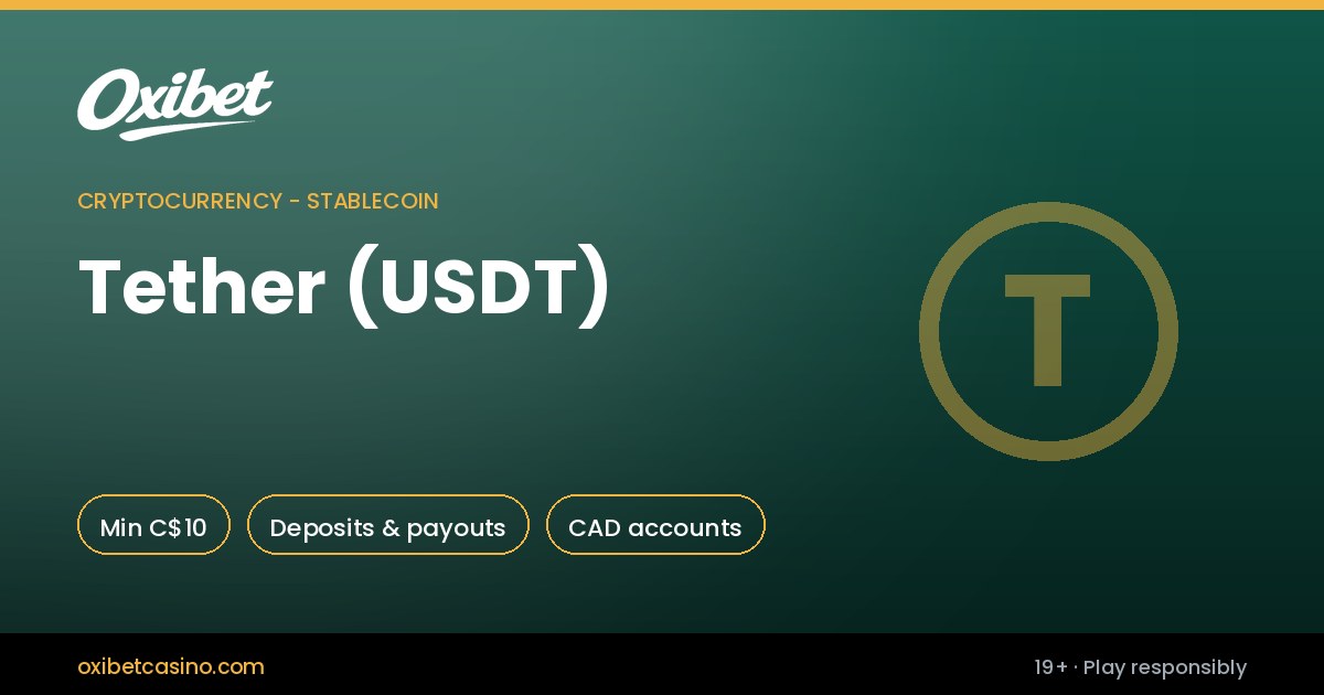 Tether (USDT) deposits and withdrawals at Oxibet Casino Canada
