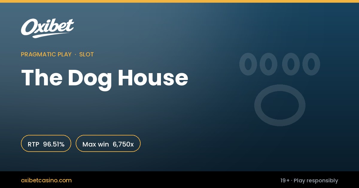 The Dog House slot by Pragmatic Play &mdash; 96.51% RTP, 6,750x max win, playable at Oxibet Casino in Canada