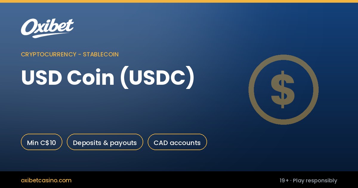USD Coin (USDC) deposits and withdrawals at Oxibet Casino Canada