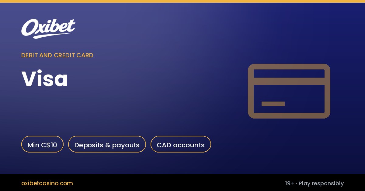 Visa deposits and withdrawals at Oxibet Casino Canada
